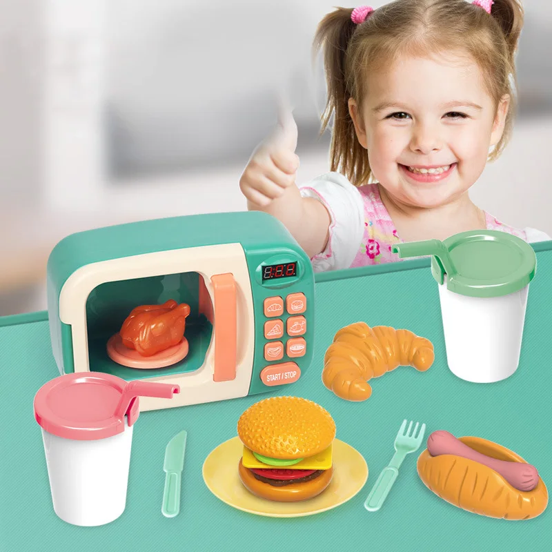 Children's Play House Simulation Small Appliances Electric Timing Kitchen Microwave Oven