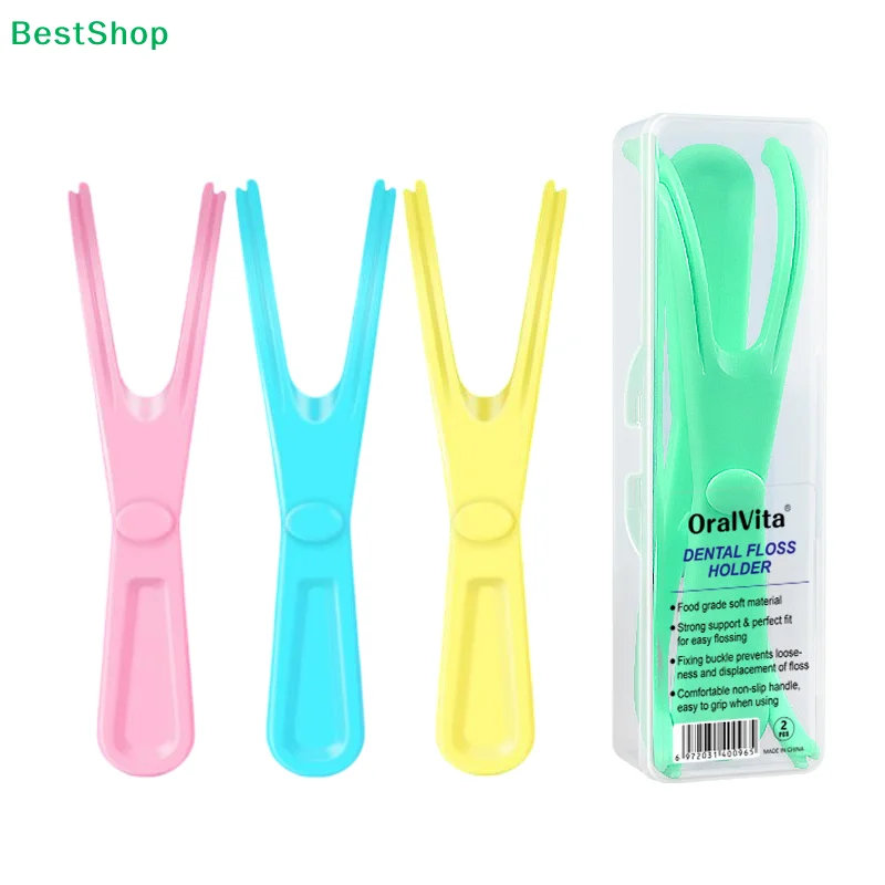 〔R〕 Reusable Pick Holder Y Shape Plastic Dental Floss Rack Teeth Clean Care Tool Without Dental Floss Oral Hygiene Toothpick