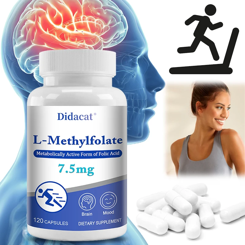 L-methylfolate 7mg, High Potency, Used for Mood, Cognition, Immunity, Neurological Health, and Improving Sleep Quality