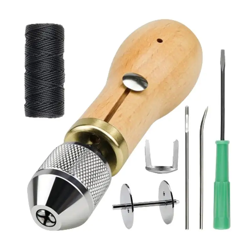 

Leather Sewing Kit Leather Sewing Awl Stitching Tool Handheld Sewing Awl With Needles For DIY Leather Craft Supplie For Carpet