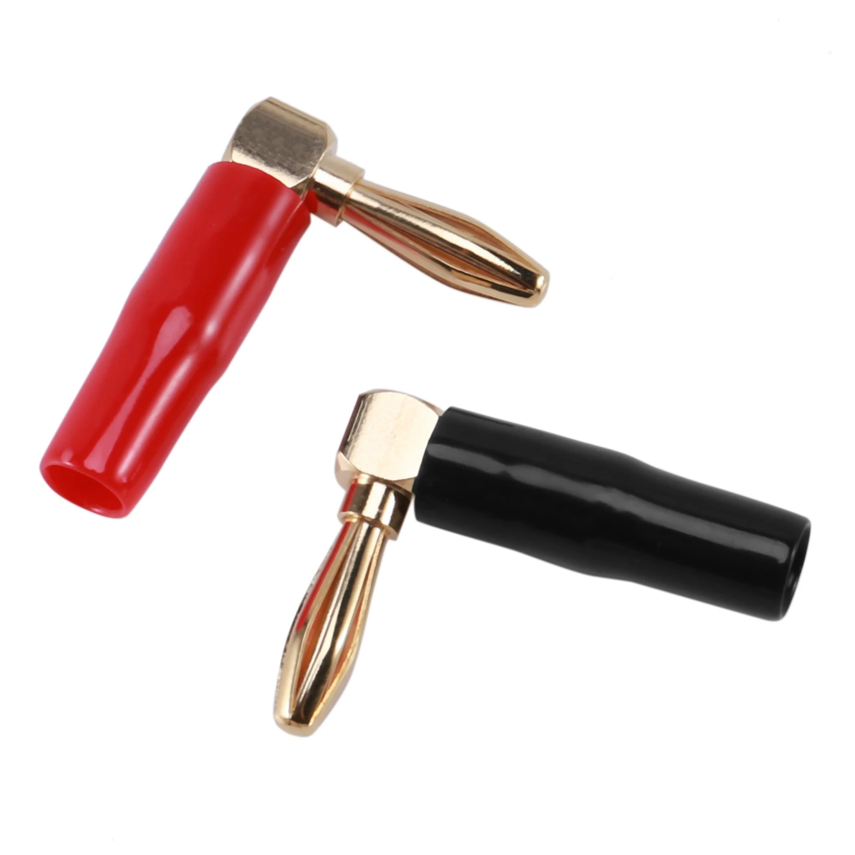 

[12 Pack] Hi-End Copper Right Angle/90 Degree Screw Type Banana Plug / Speaker Cable Connector [Banana De L]