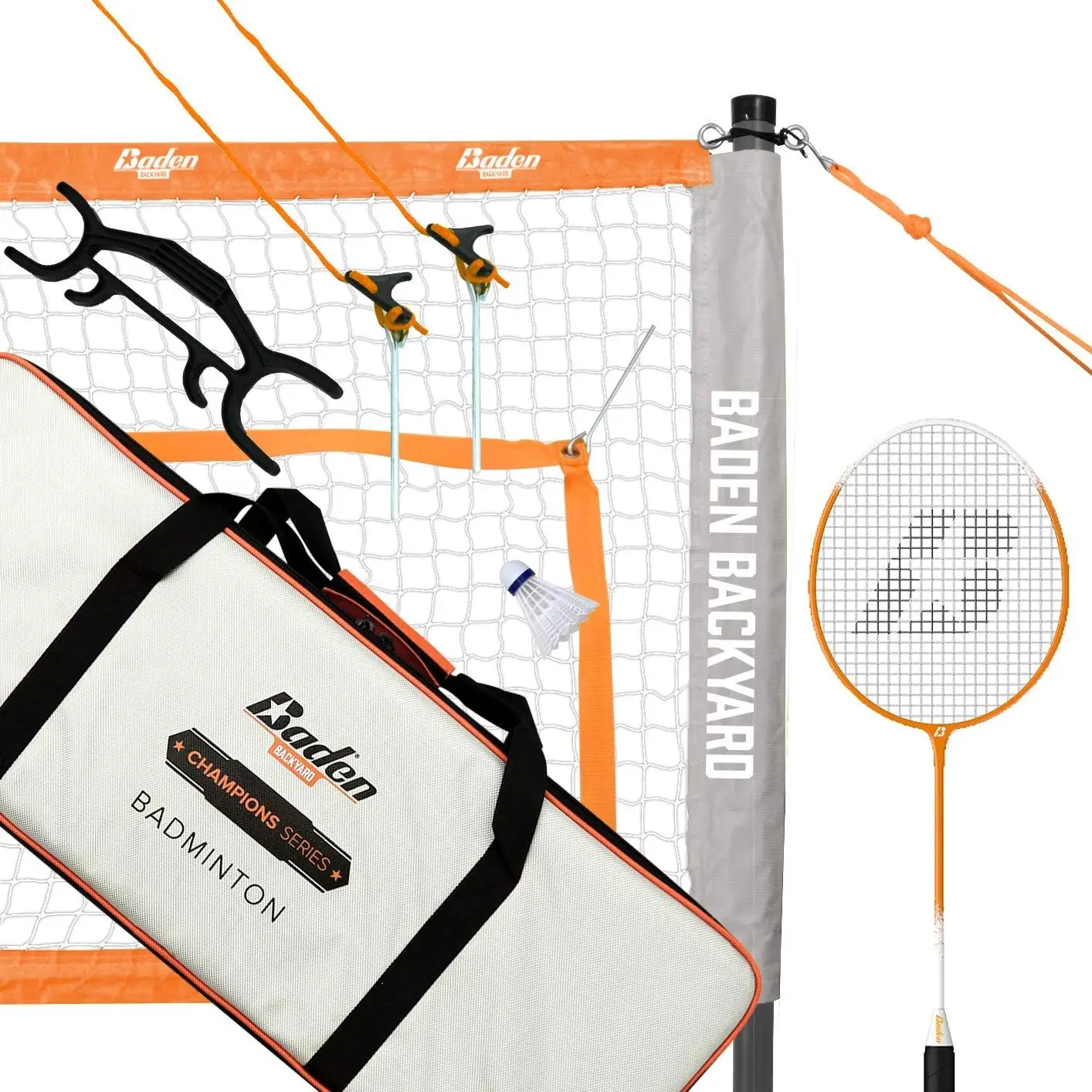 

Portable Badminton Set with Regulation Net, 4 Racquets, Shuttlecocks & Bag for Backyard Fun