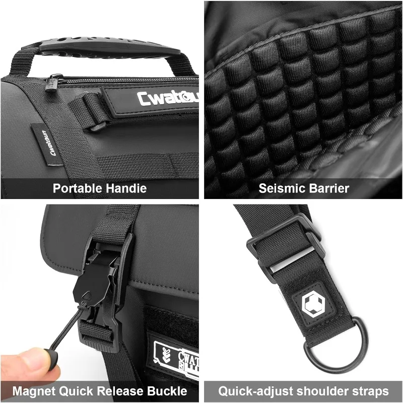 Camera Sling Bag, Waterproof Multifunction Photography Tactical Camera Crossbody Bag Tripod Fixing Strap Holder & Removable