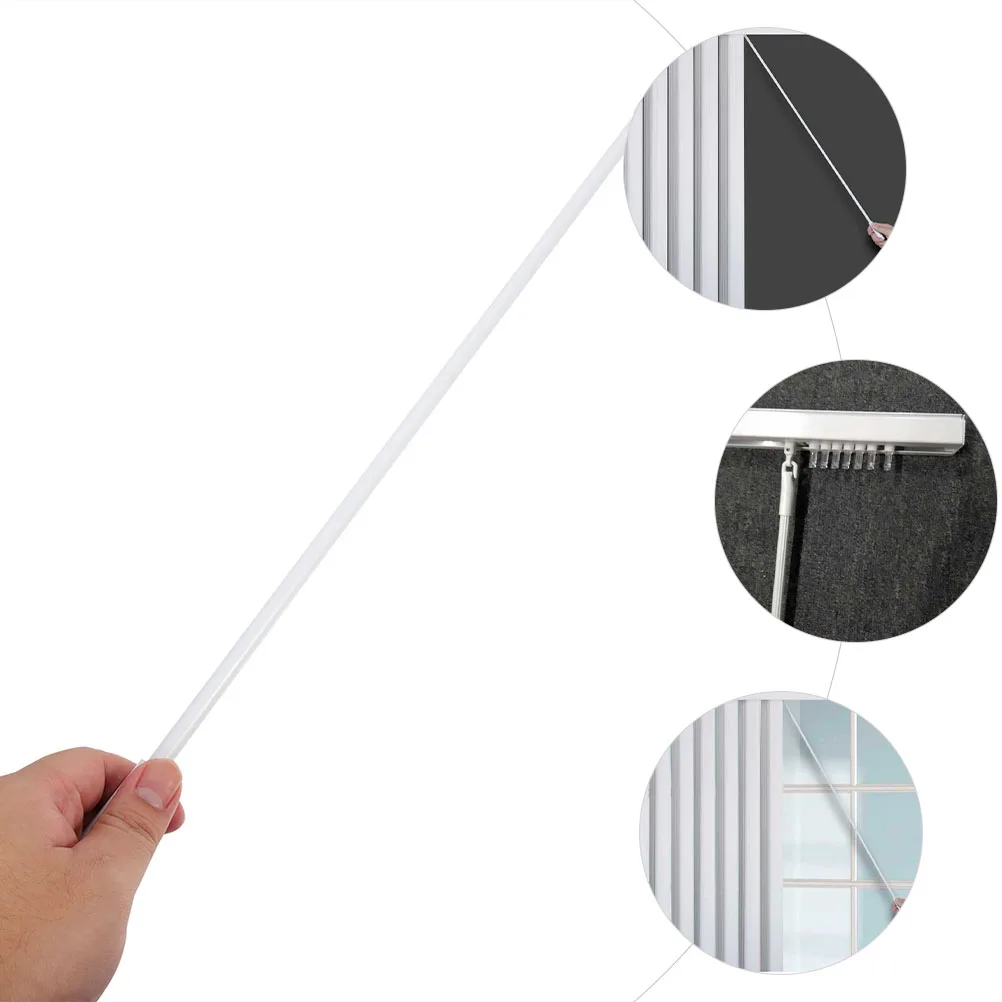 

4pcs Vertical Curtain Rotary Rod Blind Opener Stick Window No Drill Long Wands Component Lightweight Universal Design