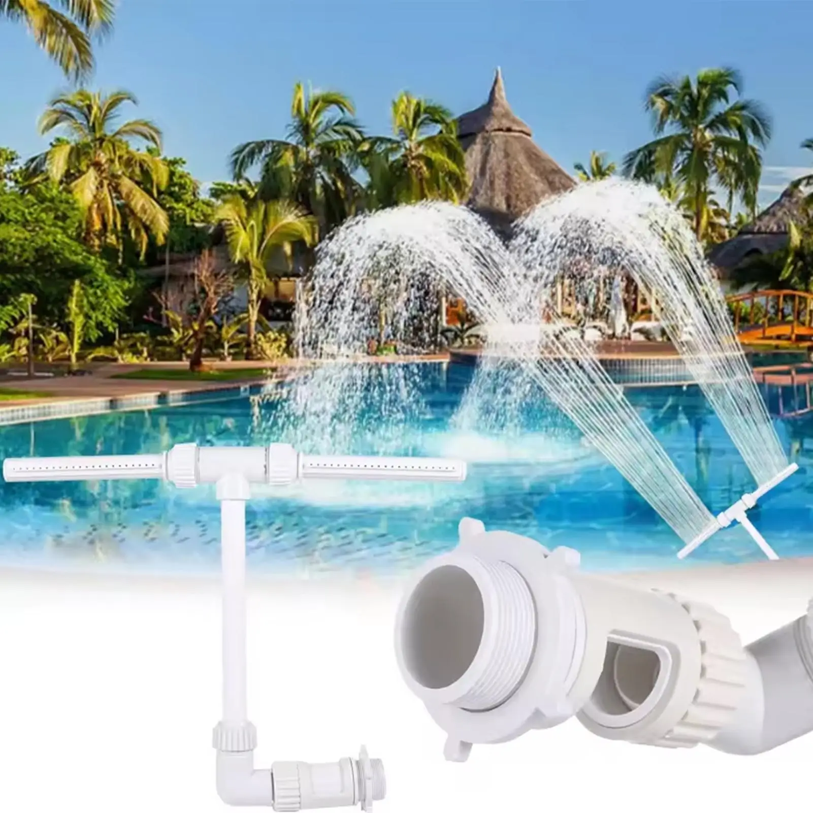 

Swimming Pool Waterfall Fountain Kit Feature Water Spay Pools Spa Decorations Pool Cooler Easy Install Swimming Pool Accessories