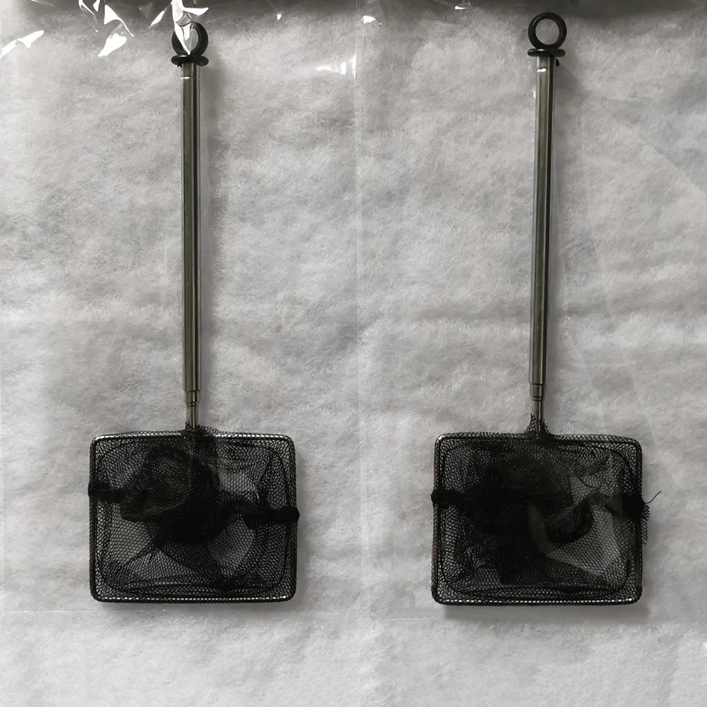 

2Pcs Telescopic Stainless Steel Landing Net Deep Pliable Fishing Net for Fish Tank Aquarium Catching Shrimp Fish