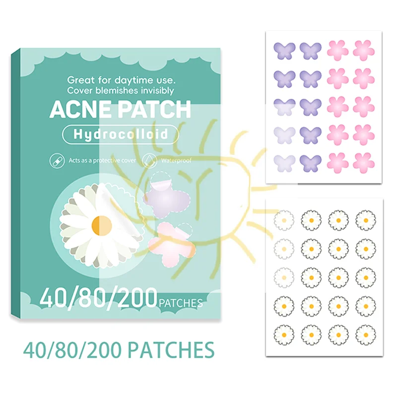 

40/80/200 шт. невидимых пластырей для лица от прыщей и акне