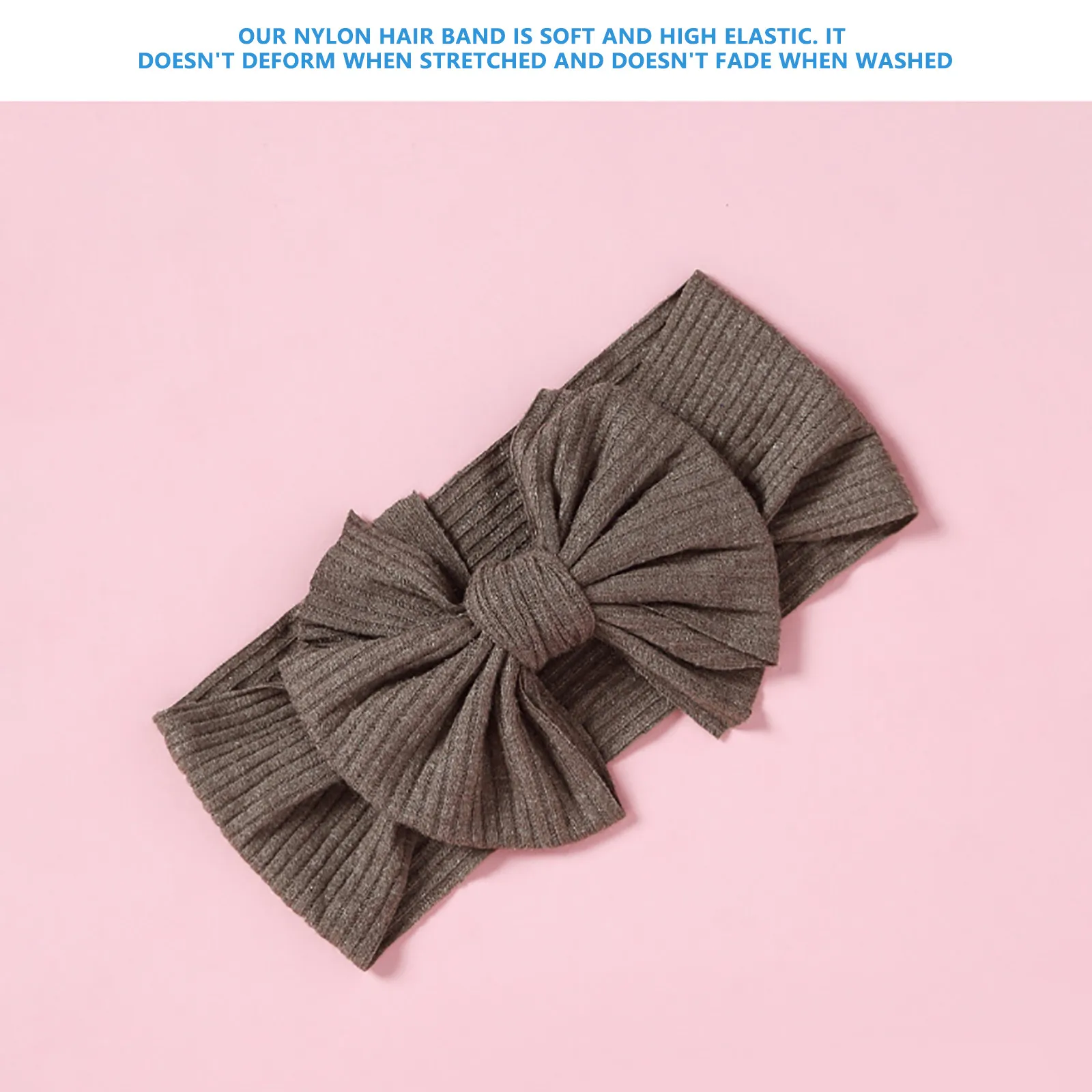 

7pcs Children'S Hair Accessories Elastic Nylon Wide-Rimmed Bow Baby Headband Knitted Elastic Decoration Wear Out The Street