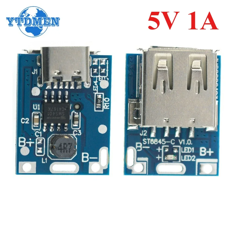 1A TYPE-C 5V Boost Converter Step Up Power Modul Lithium LiPo Batterie Ladegerät Schutz Bord, für DIY Ladegerät 134N3P