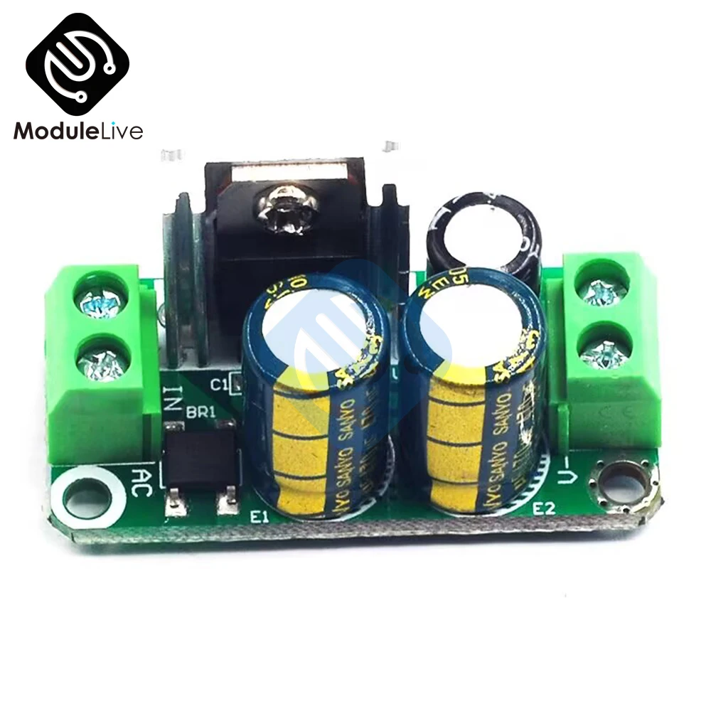 DC Single Regulated Power Supply Module DC 5V 6V 9V 12V 15V 24V Rectifier Filter Board 7805/7809/7812 1A For Audio Amplifier