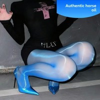 Ultra-Thin Real Horse Oil Stockings Insertable High-Elasticity Wear-Resistant Smooth Sexy Large Size Nylon Tights for Youth