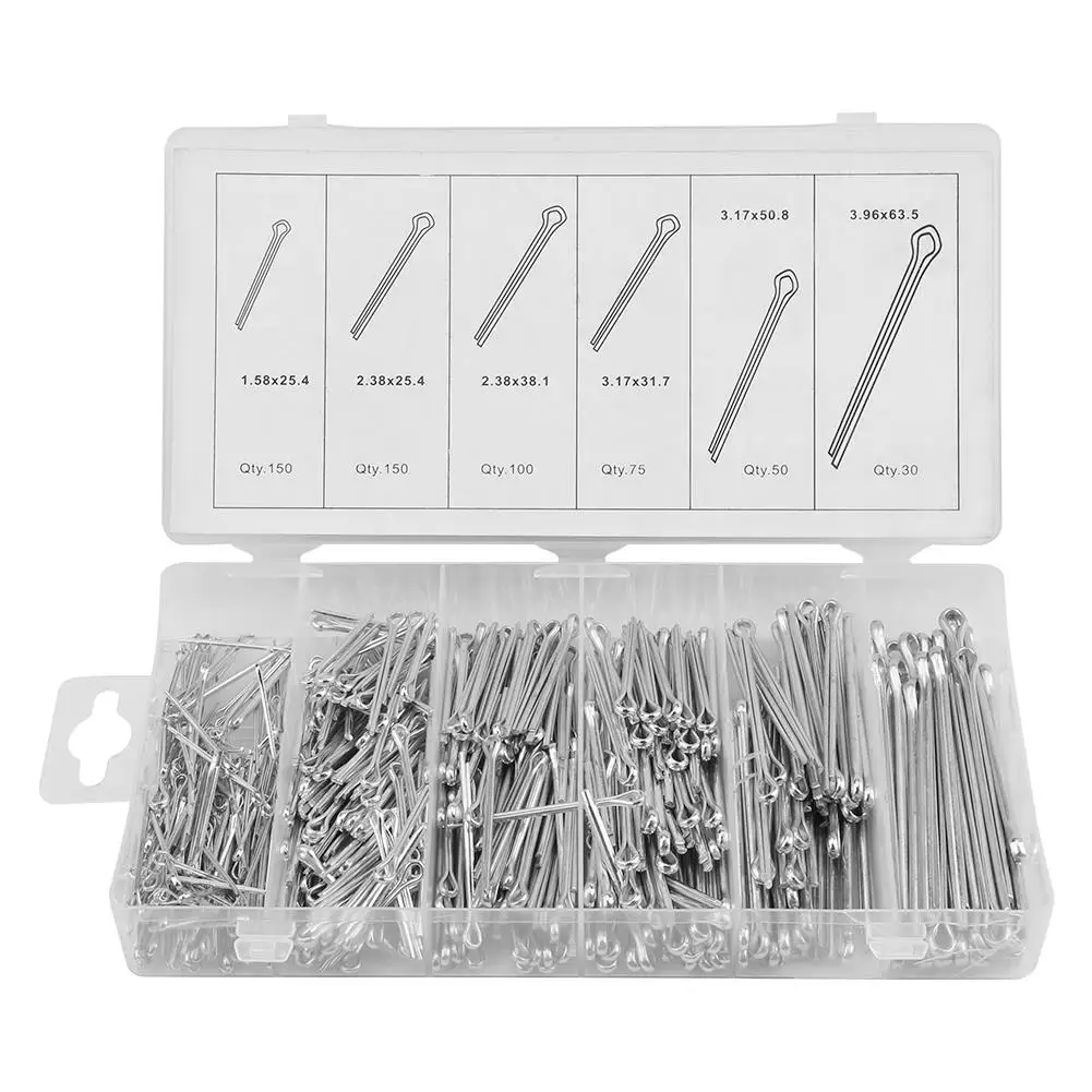 555Pcs Split Cotter Pins Assortment  -  Fasteners for Hitch, Tractor & Hair Clips with Storage Case