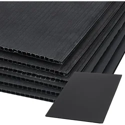 10 Pcs Black Corrugated Plastic Sheets 12x7.8 Inch Sturdy Blank Yard Signs 3mm Waterproof Sign Board for House Sale Signs