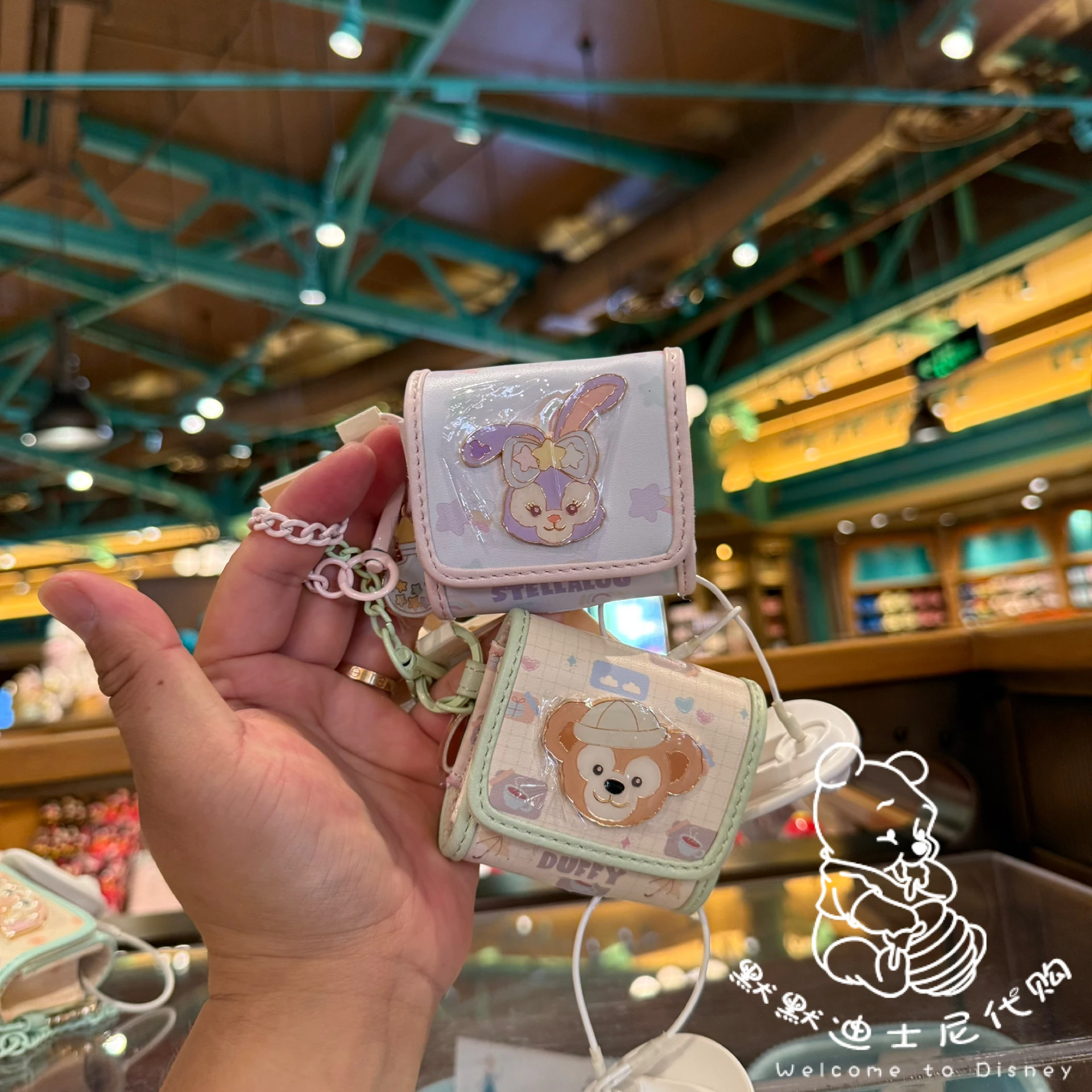 

Original Shanghai Disneyland Natural Colors Duffy ShellieMay LinaBall Earphone Case Pendant Bag Girlfriend Cute Christmas Gift