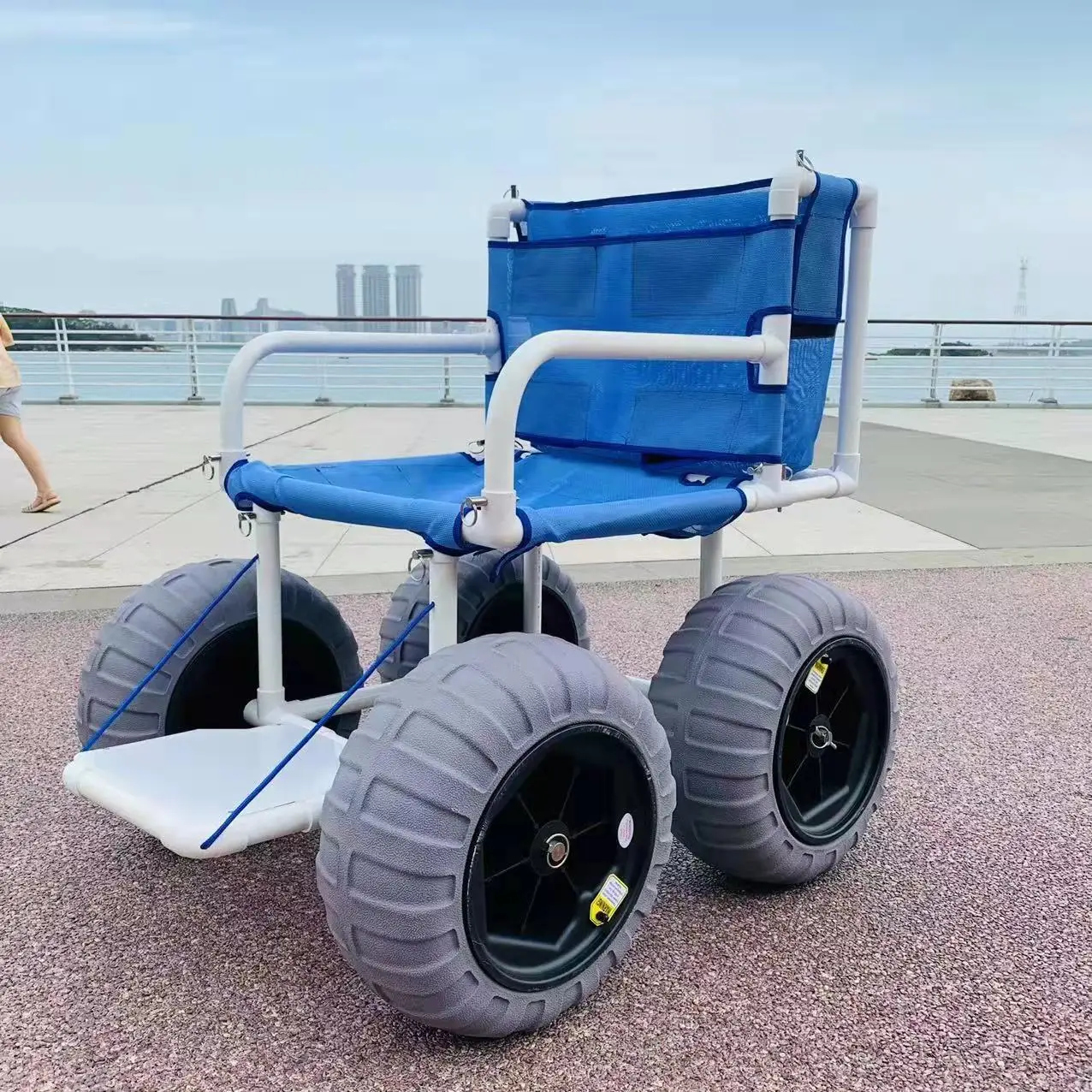 Lightweight Beach Wheelchair Portable Manual wheel chair with higher climbing wheels detachable sand chair