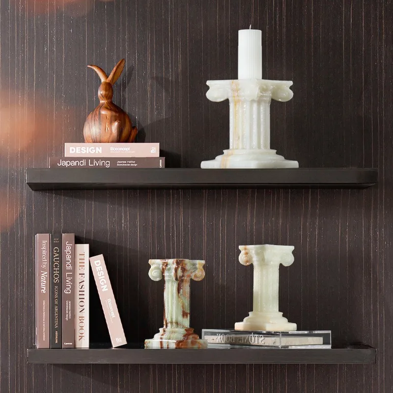 French Roman Column Candle Holder,Classical Ionic Pillar Aroma Candle Stand, Decor Table Ornament for Dining Room & Home Display