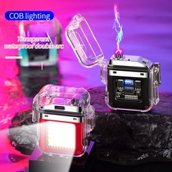 Double Arc Lighter Type-C Charging LED Battery Display USB COB Portable Lighting Electronic Pulse Smart Chip Cigarette Lighter