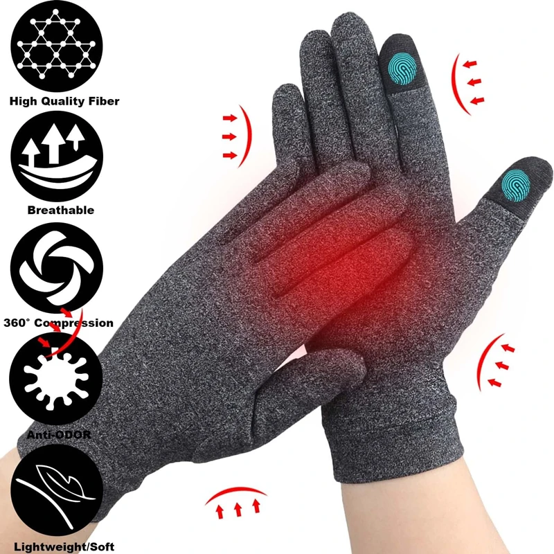 New 2/1Pair Compression Arthritis Gloves Premium Arthritic Joint Pain Relief Hand Gloves Therapy Full Fingers Compression Gloves