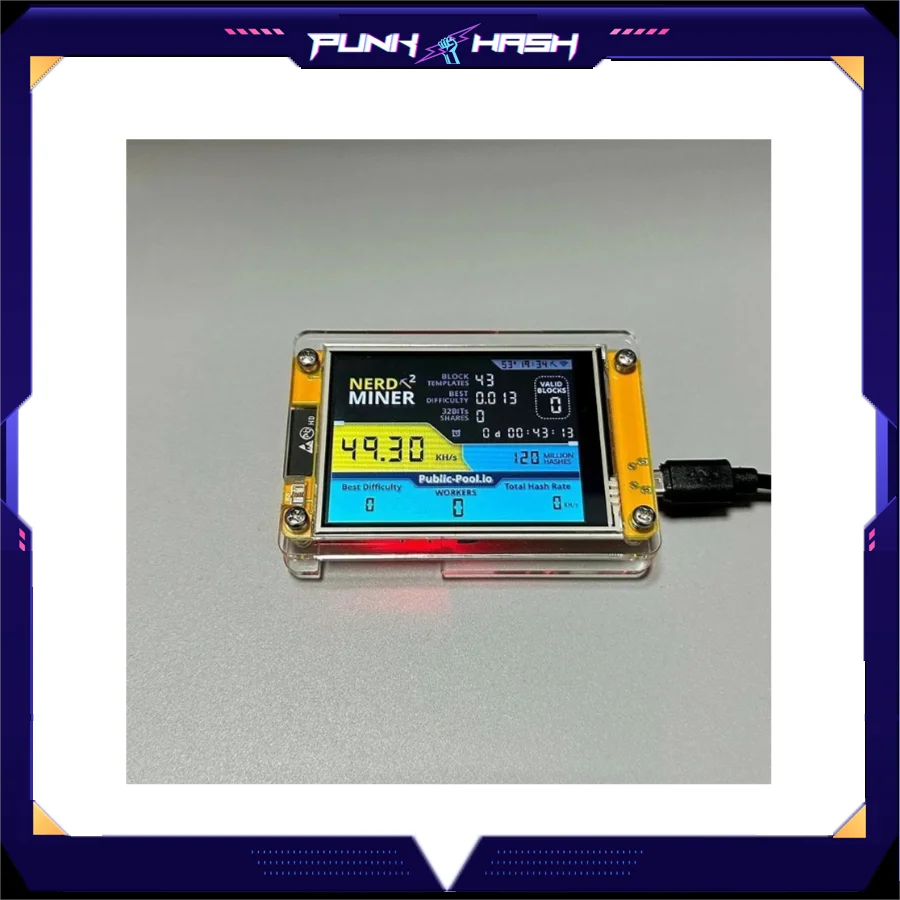 Bitcoin Nerd Miner V2 78KH/S 2.8 inch Touch Display Latest Firmware 1.7.0  Crypto Miner Nerd Miner BTC Home Miner