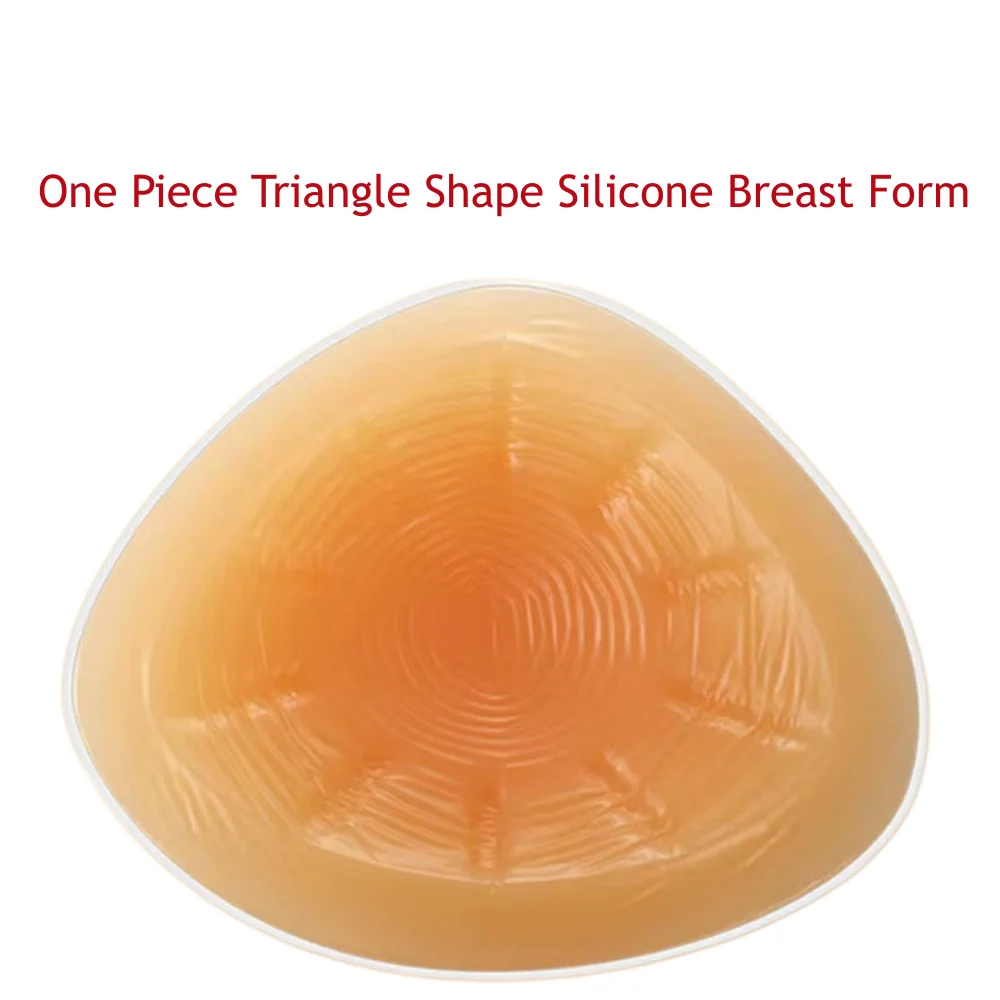 One Piece Triangle Silicone Breast Forms Mastectomy Prosthesis Bra Enhancer Inserts Concave Bra Pads