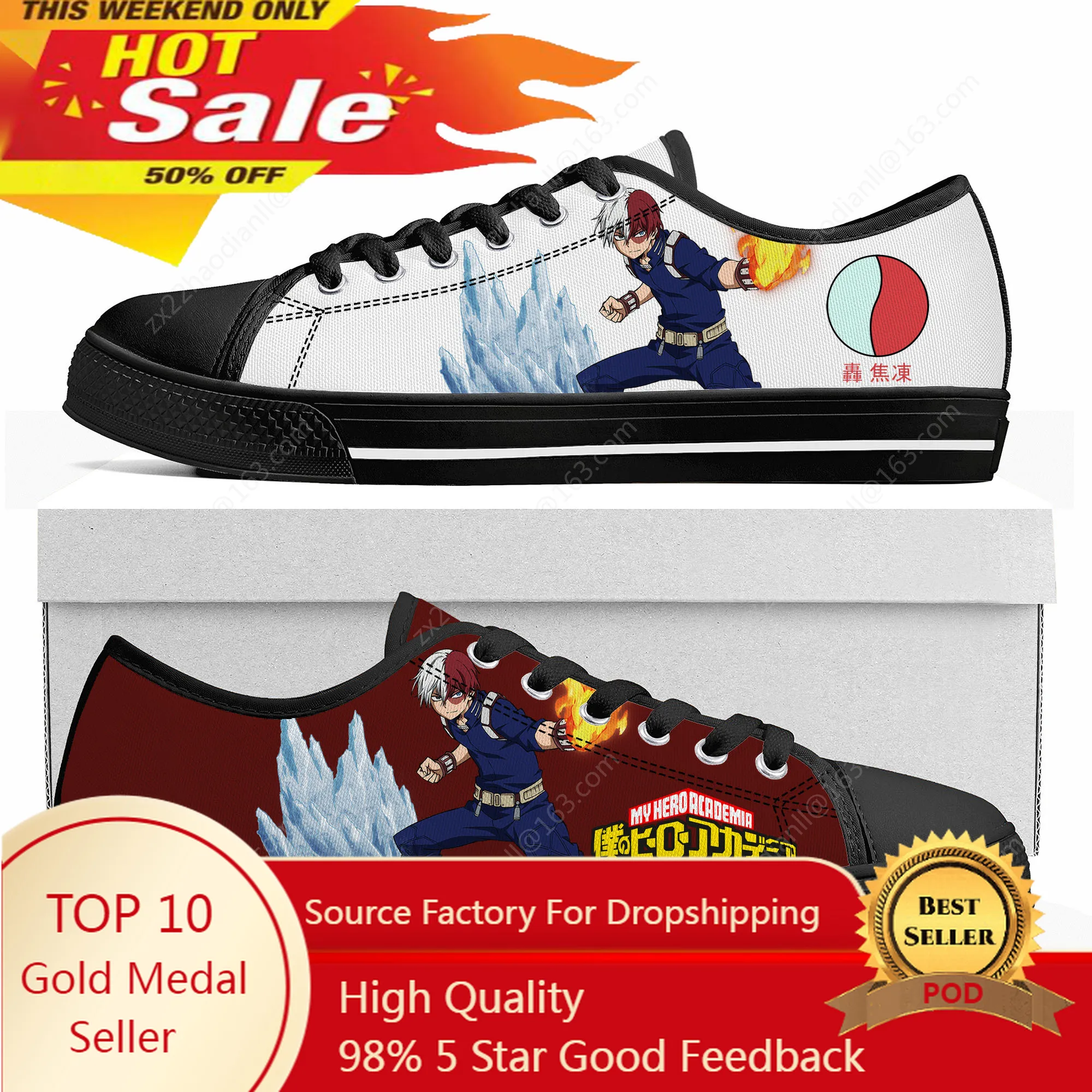 

Anime Shoto Todoroki My Hero Academia Low Top Sneakers Mens Womens Teenager High Quality Canvas Sneaker Couple Shoes Custom Shoe