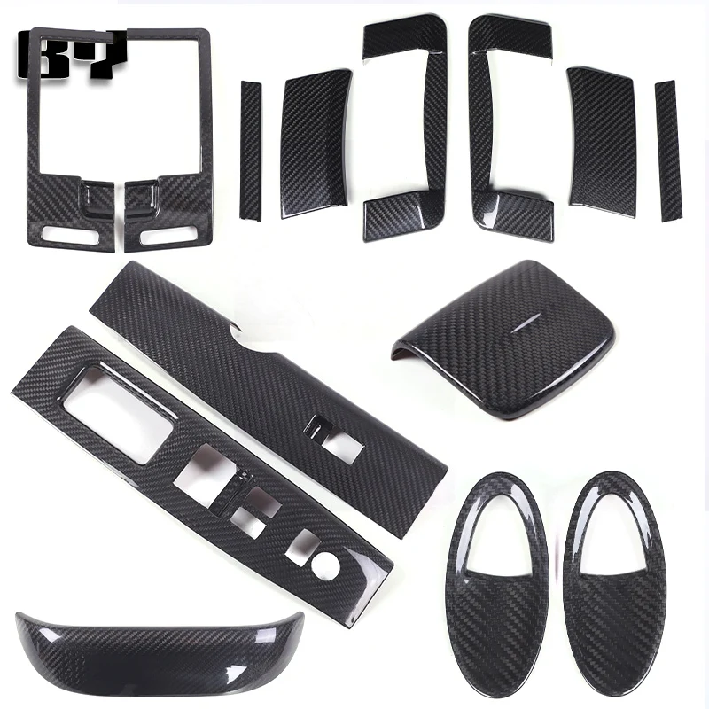 

For Nissan 350Z Z33 2003-2006 Real Carbon Fiber Car Center Console Vent Cover Door Handle Sticker Car Accessories