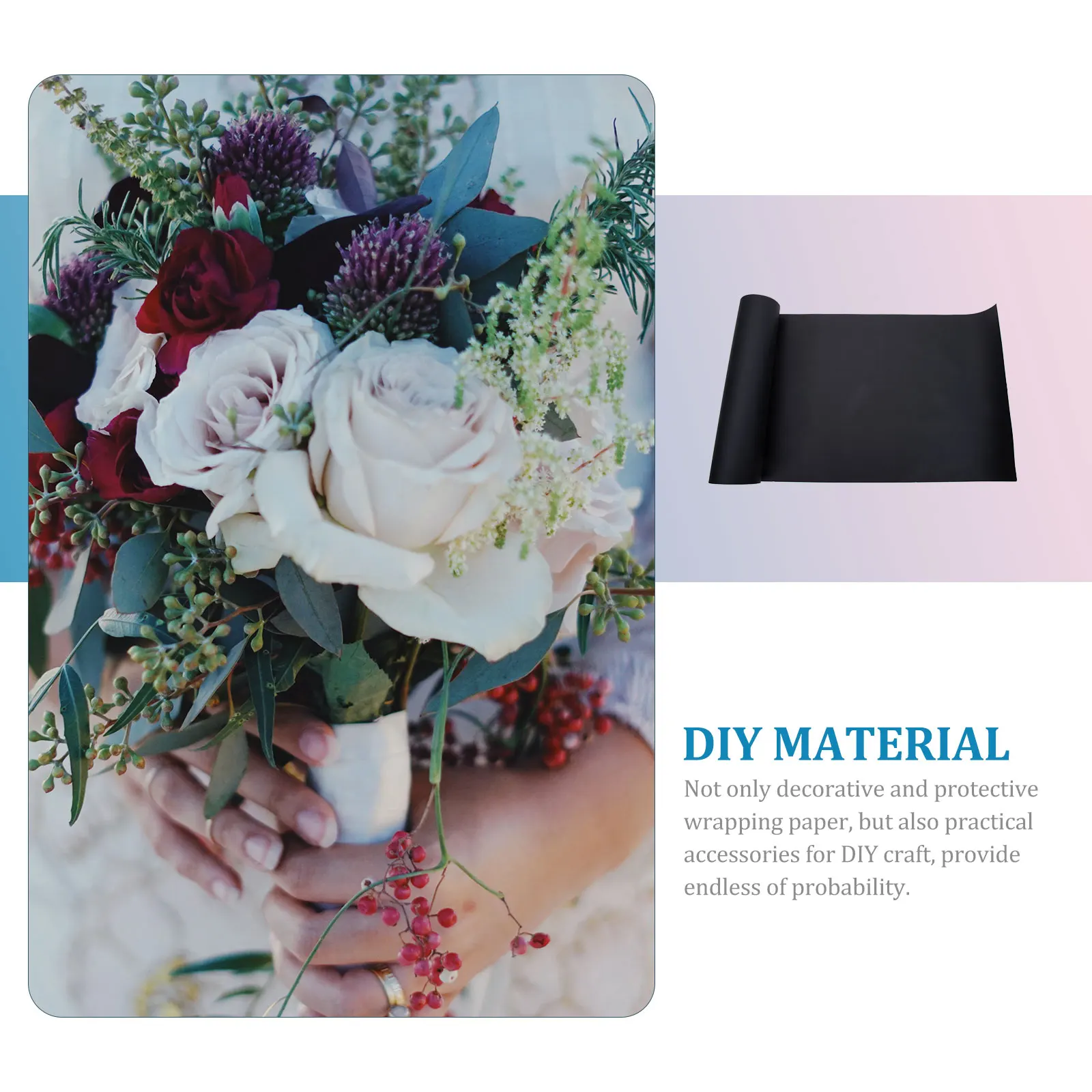 1 لفة من الورق البني، مادة تغليف كرافت شديدة التحمل لترتيبات الزهور، ديكور الزفاف، صياغة اللوحة، استخدام الحديقة #3