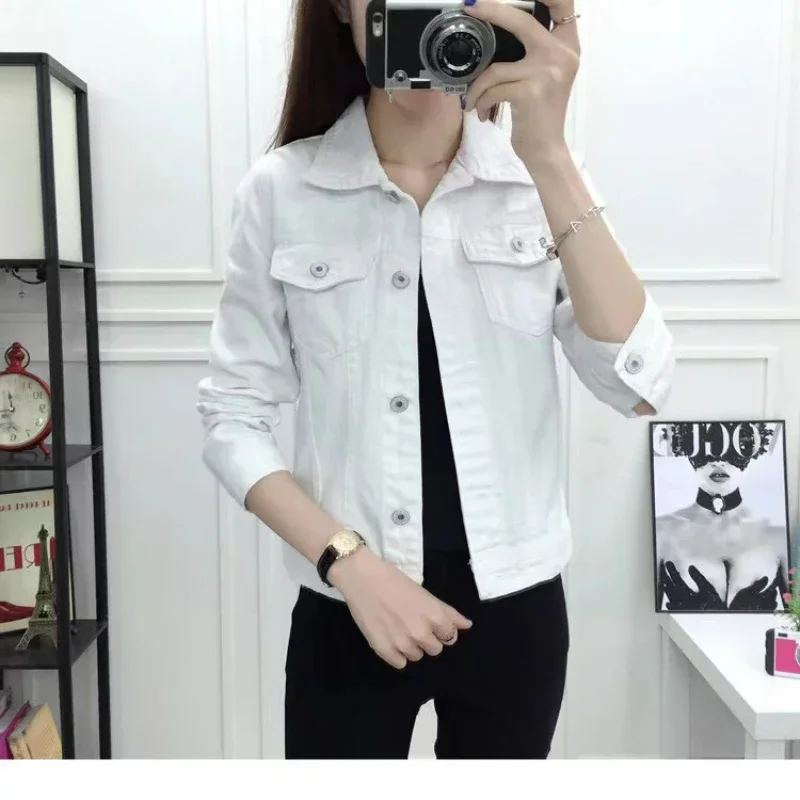 

New Women's Denim Jacket Spring and Autumn 2023 Casual Short Denim Jacket Women's Korean Version Solid Color Jacket Clothes 2596