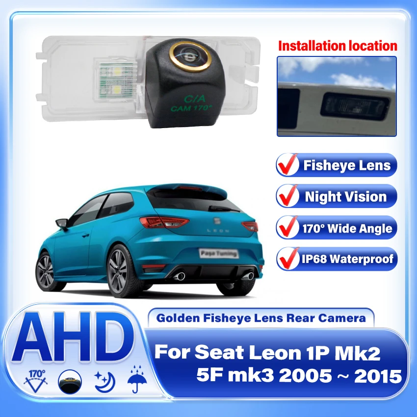 

Night Vision Rear View Camera Reversing Camera Car Back up Waterproof Camera AHD CCD For Seat Leon 1P Mk2 5F mk3 2005 ~ 2015