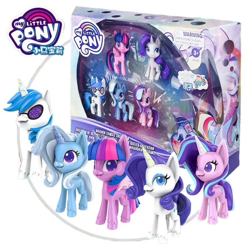 My Little Pony Twilight Sparkle Pinkie Pie Cartoon Cute Figure Creative Kawaii Desktop Ornaments Set Children's Toys Girls Gifts