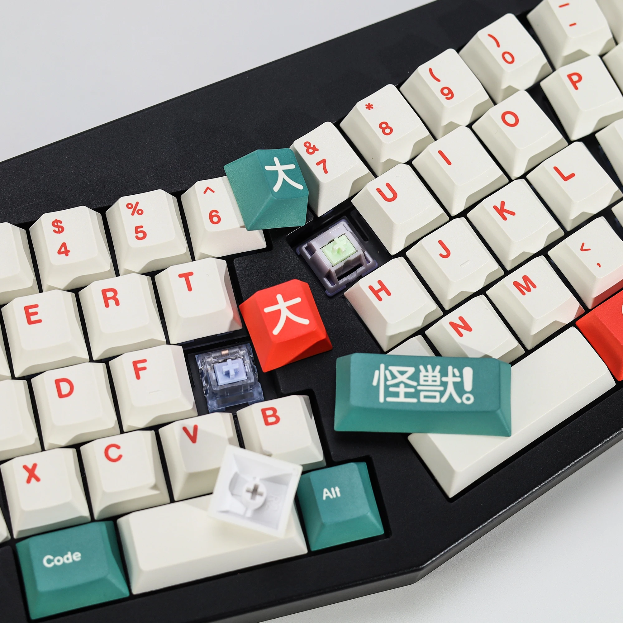 KBDiy Clone GMK Keycaps Retro GMK Kaiju Cherry Profile PBT ISO Tastenkappen für MX Magnetische Schalter 60 Gaming Mechanische Tastatur KIT – Detail 5
