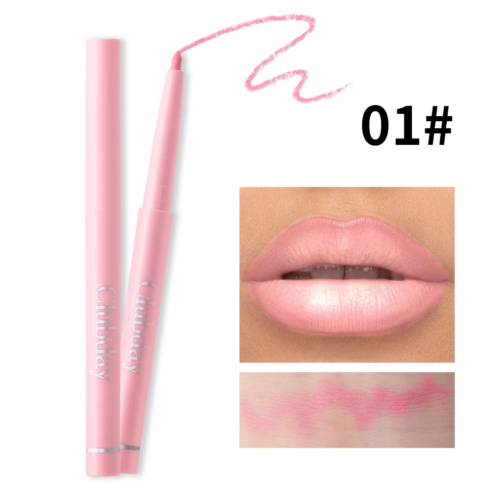 Clubday 6 colores mate color nude delineado delineador de labios duradero impermeable fácil de colorear lápiz labial antiadherente