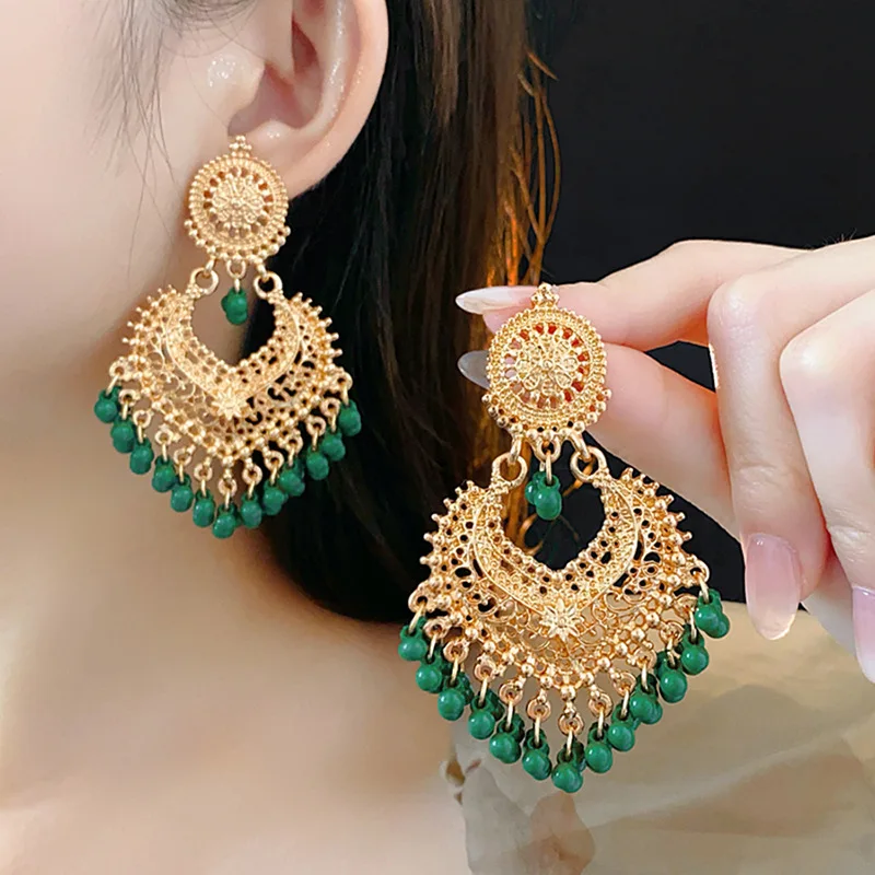 Love Flowers Tassel Earrings for Women 2024 New Vintage Temperament Drop Earring Personality Girl Fashion Jewelry Gift