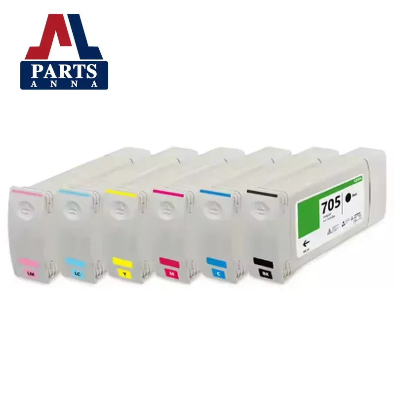 

6 Colors 680ML 705 Compatible Ink Cartridge With One Time Chip For HP Designjet 5100 Printers