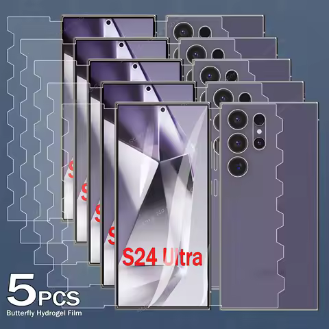 5PCS Full Coverage Butterfly Hydrogel Film For Samsung S25 Ultra S24 S23 S22 S21 S20 Plus FE S10 Note 20 UltraScreen Protectors