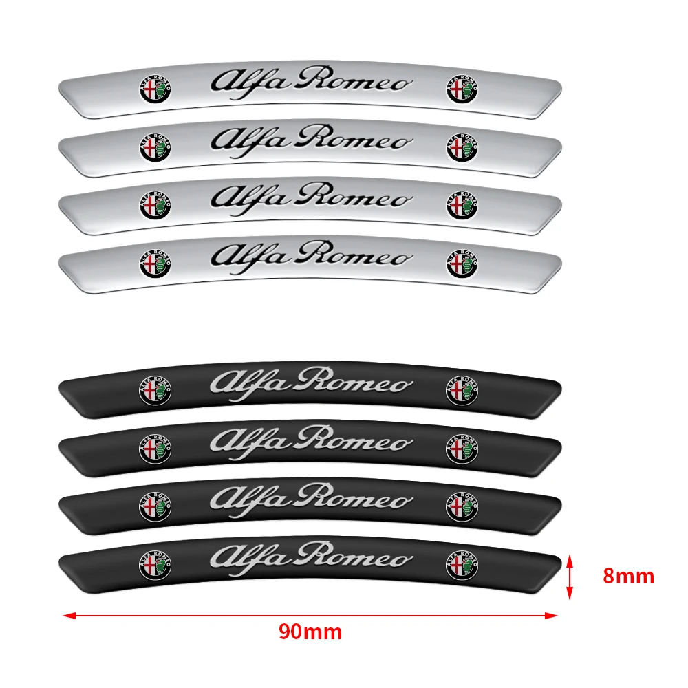 4pcs/set Car Decal Sticker Aluminum Wheels Rims Racing Car Sticker For Alfa Romeo 159 Giulietta Mito 147 Stelvio 156 Volante