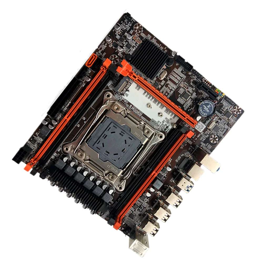 Placa-mãe X99 para jogos de escritório para PC, LGA2011-3, soquete CPU, 4 canais duplos, DDR4, PCI-E 3.0, X16, USB 3.0, NVME, M.2 SATA