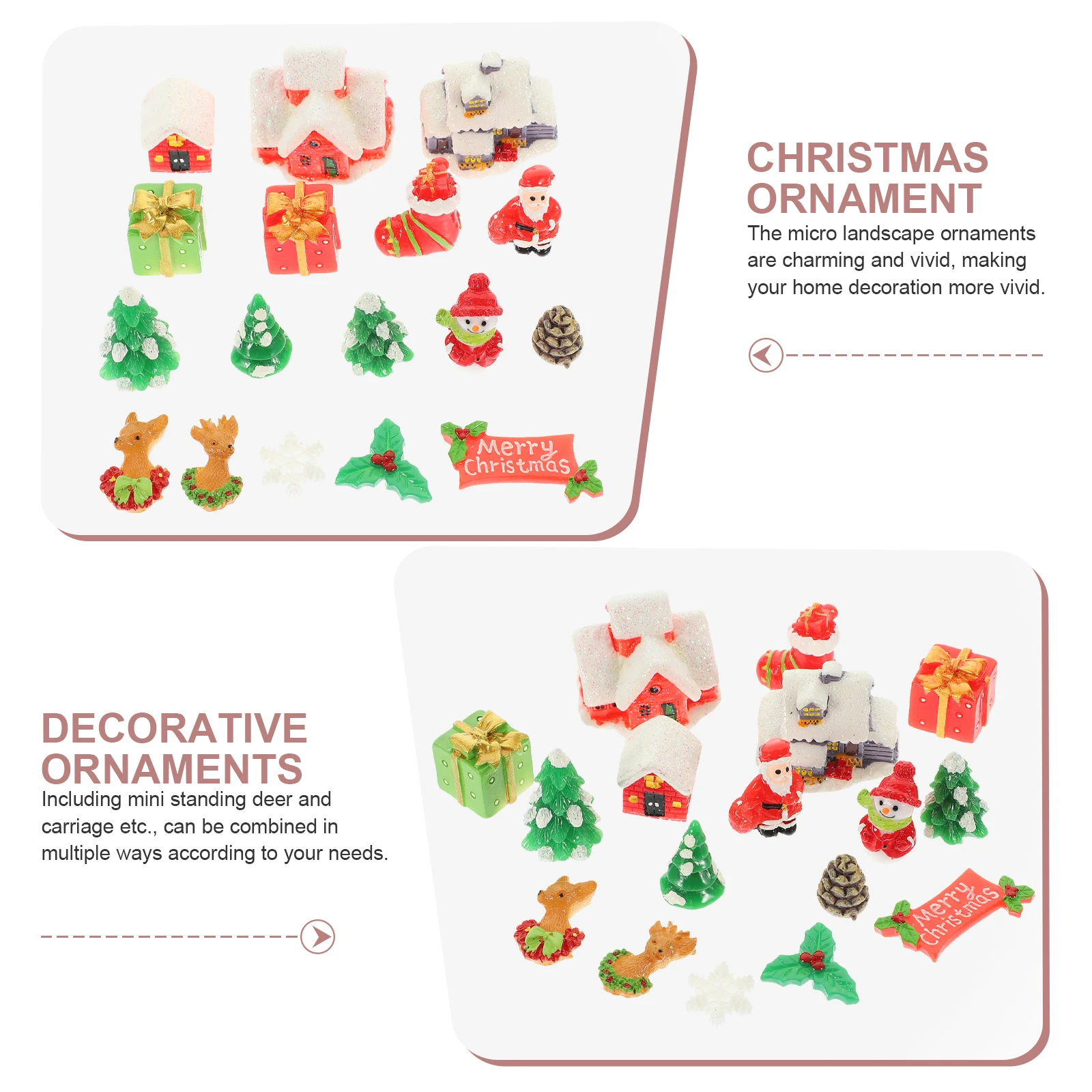 

1Set Christmas Tree Mini Resin Ornaments Exquisite Micro Landscape Decoration Xmas Miniatures for Crafting and Home Decor