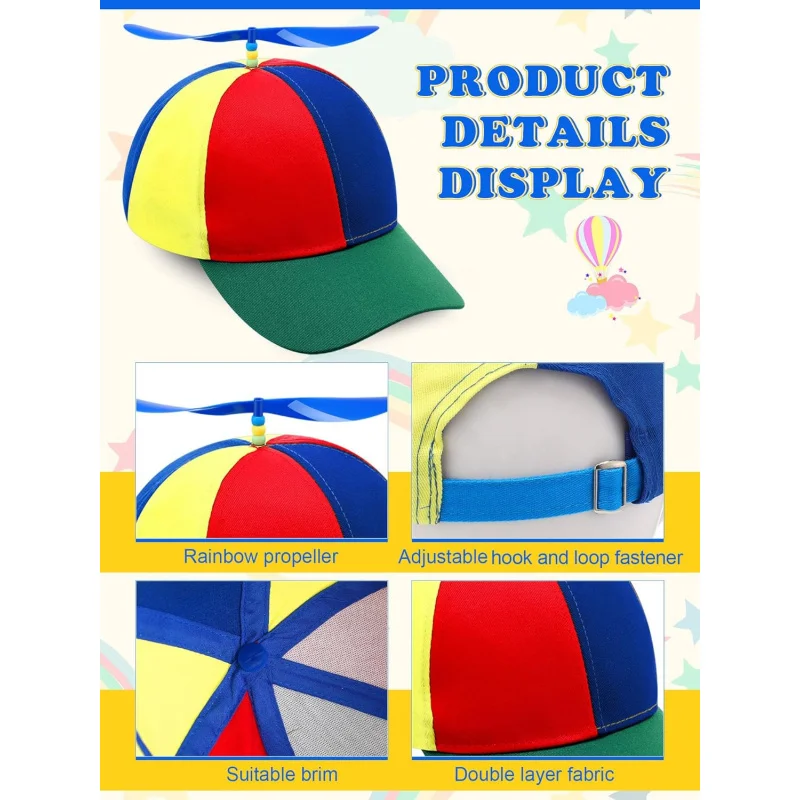 4 Pcs Propeller Rainbow Clown Hat Y Back Style Suspenders Bow Tie Striped Socks Set for Adult Cpsplay Party Accessories