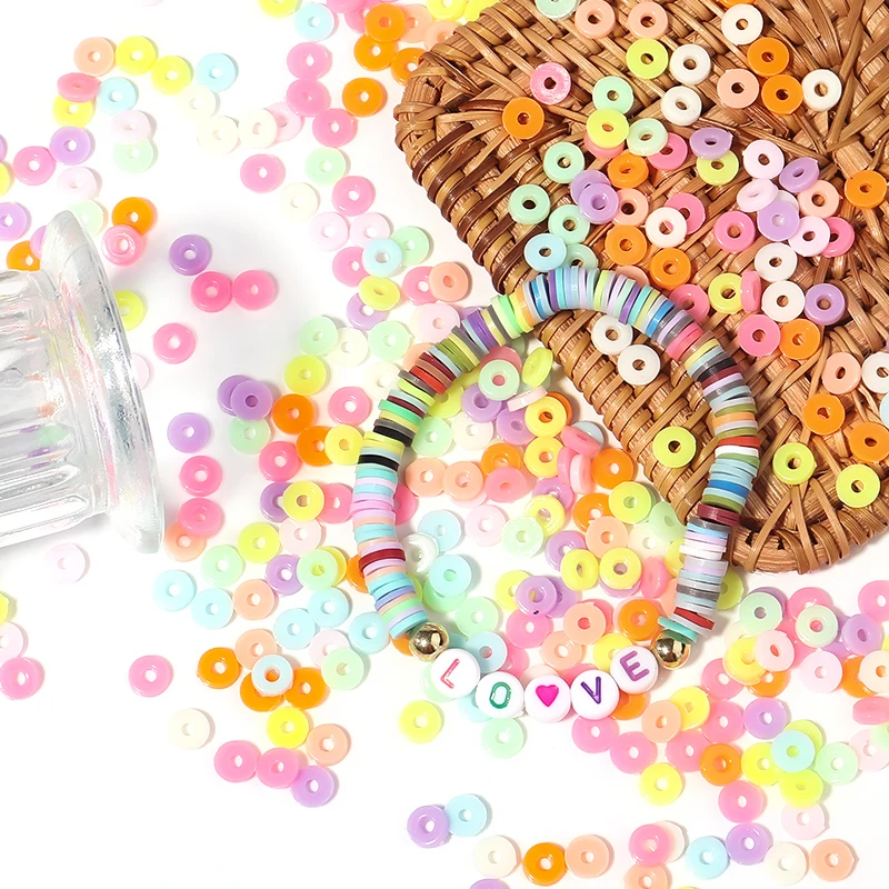 800pcs/lot 6mm Imitation Polymer Clay Beads Acrylic Spacer Beads For Jewelry Making Handmade DIY Necklace Bracelet Accessories