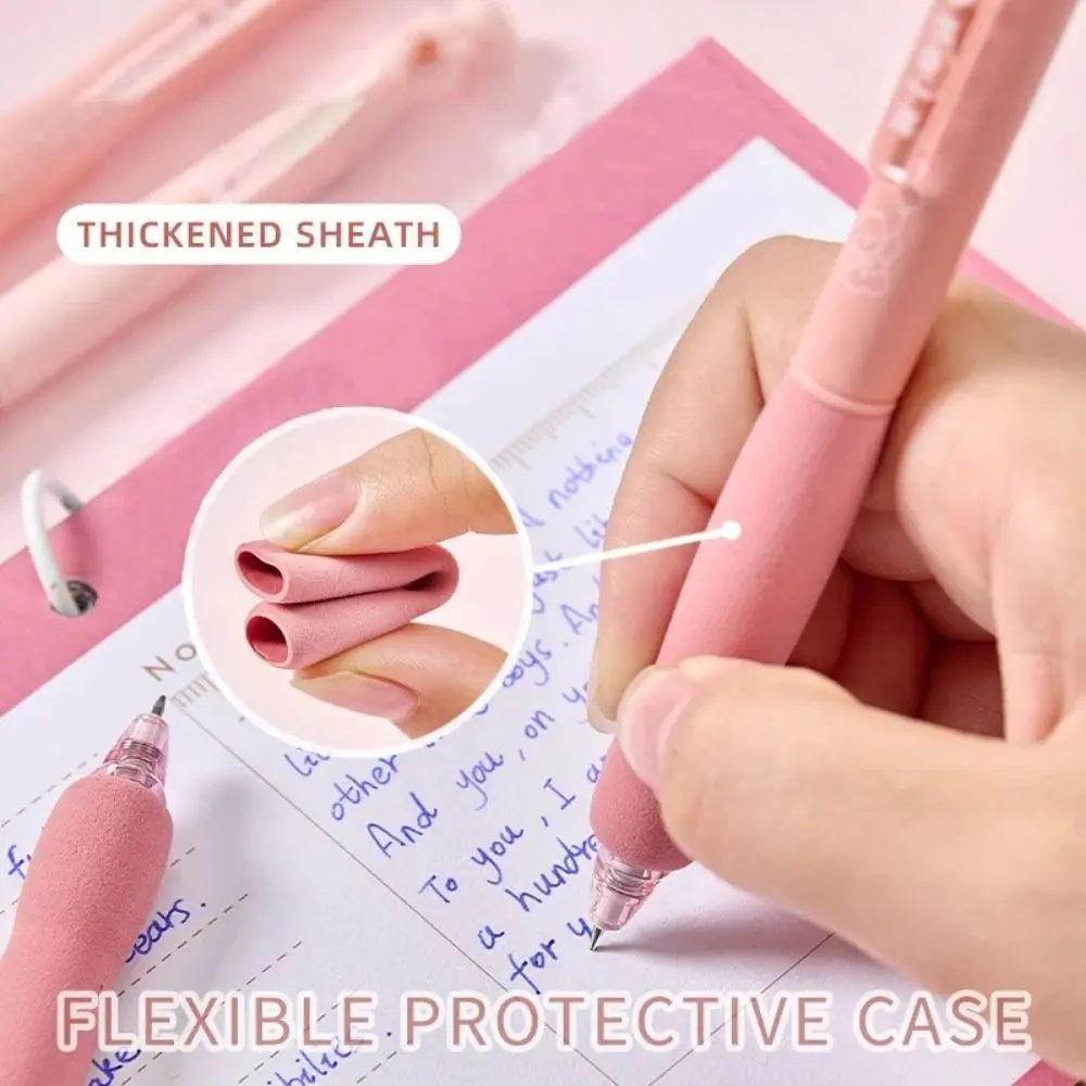 

4pcs Kawaii Aesthetic Thermal Eraser Pen Little Bear Black Ink Erasable Gel Pen Cartoon INS 0.5mm Writing Pen Office Supply
