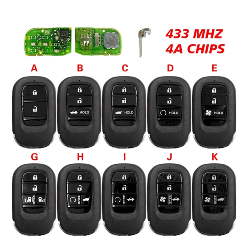 

CN003155 Original FCC ID: KR5TP-4 For Honda CRV Civic Accord 2022 Keyless Go Smart Car Remote Control Key Fob 433MHZ 4A Chip