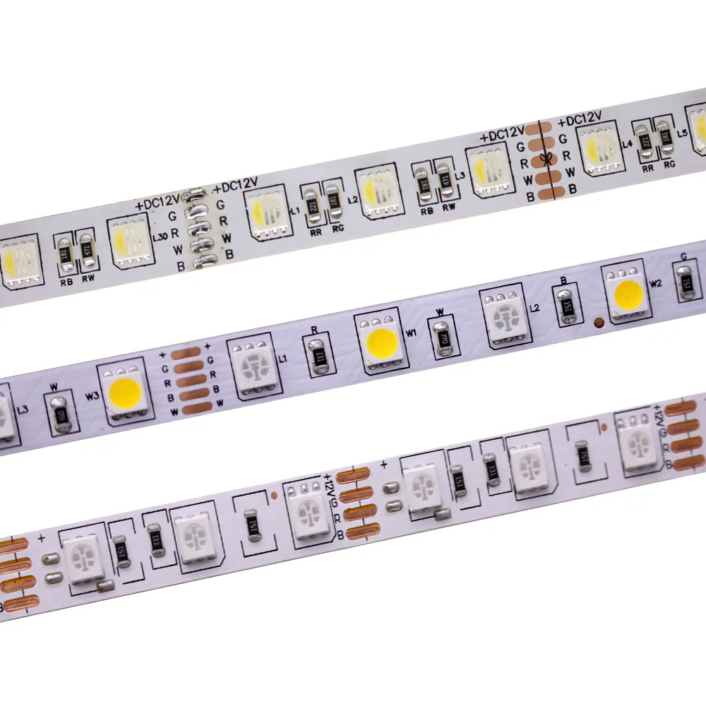 

5050 rgb led strip 4in1 rgbw rgbww flexible tape dc12v 24V 60leds/m RGBCCT white/warm white neutral white 4000K light strip 5m