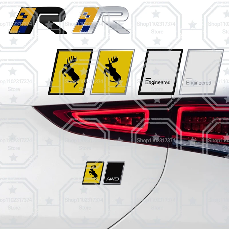 3D Sweden Flag Moose R Design AWD Emblem Metal Car Side Badge Rear Trunk Sticker For Volvo D5 D6 B5 B6 XC60 XC90 XC70 XC40 V40