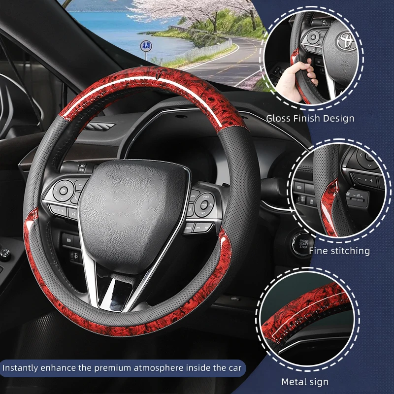 

Breathable Leather Steering Wheel Cover For Hongqi H5 H6 H7 H9 E-QM5 HS3 HS5 HS6 HS7 E-HS3 E-HS9 LS5