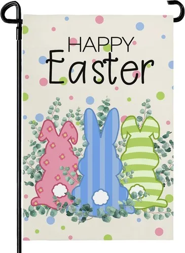 Easter Garden Flag 12x18 Double Sided Funny Bunny Garden Flags for YYZ