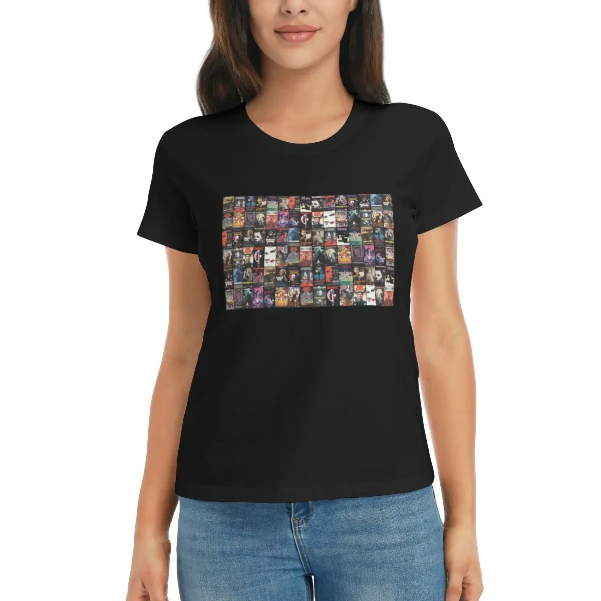 

Women T-Shirt RETRO HORROR VHS ARTWORK - 1988 Summer Short Sleeve Tees Round Neck Cotton T Shirts Clothes Tops Streetwear