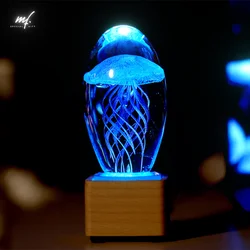 Modern LED Jellyfish Desk Lamp ,Crystal Ball Night Light,Home Decor & Bedroom Table Light,Perfect Birthday Gift