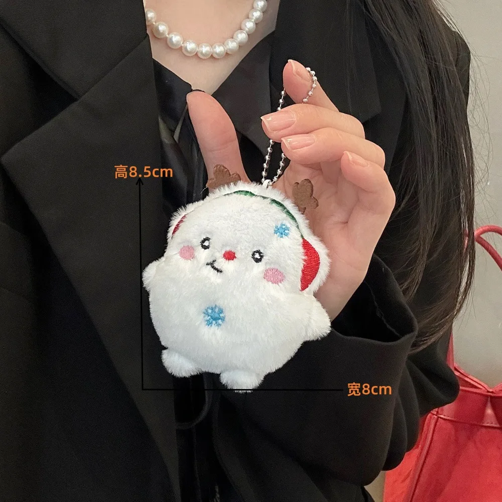 Weihnachten Plüsch Anhänger Santa Claus Rentier Schneemann Niedlichen Cartoon Schlüsselbund Kreative Rucksack Dekoration Urlaub Geschenk Ornament