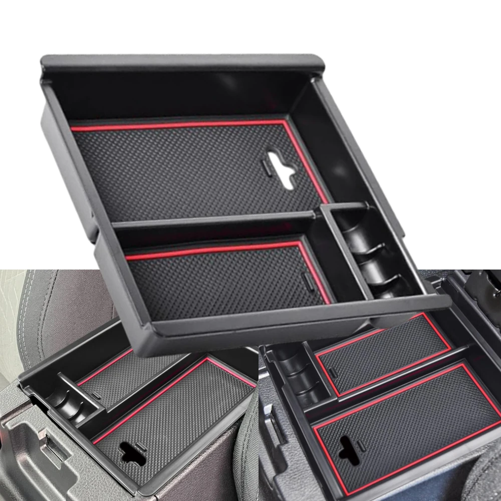Caja de almacenamiento para consola central de coche, accesorio Interior para Toyota Tacoma 2016 2017 2018 2019 2020 2021 2022 2023, caja de almacenamiento con reposabrazos